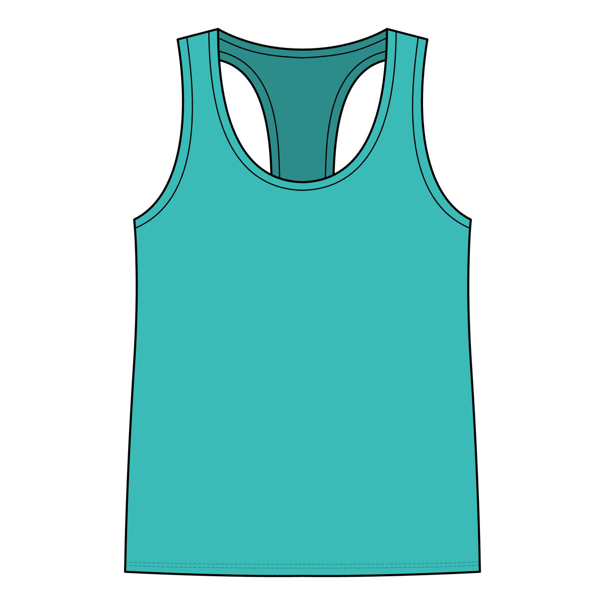 Women’s Racerback Tank — Tropical Surf Shack Graphic