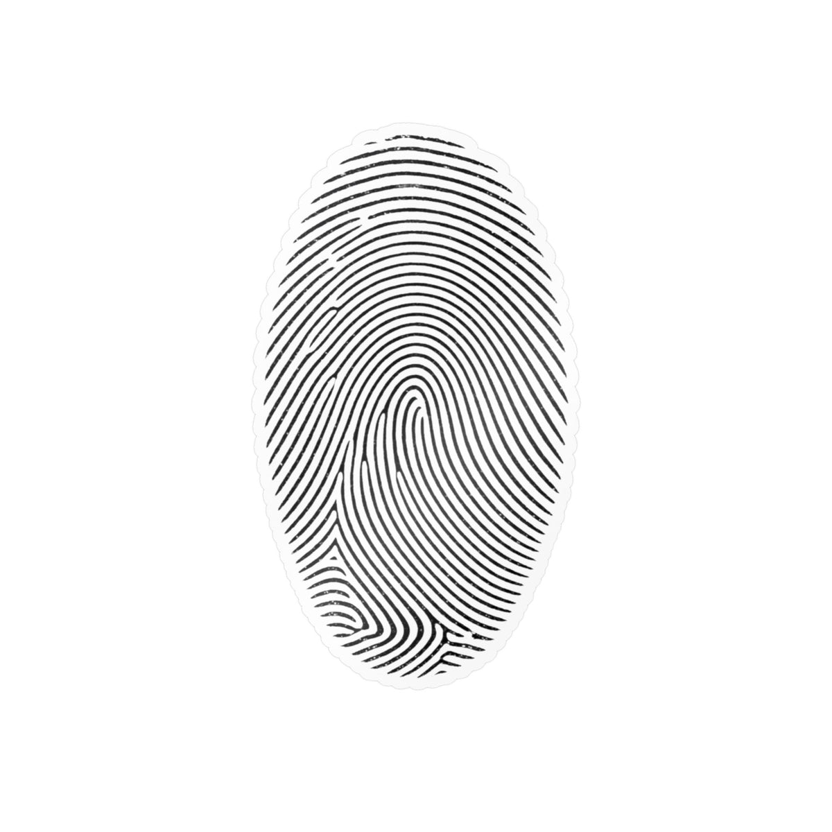 Fingerprint Kiss-Cut Vinyl Decal – Minimal White Fingerprint Sticker for Laptops, Water Bottles & Windows