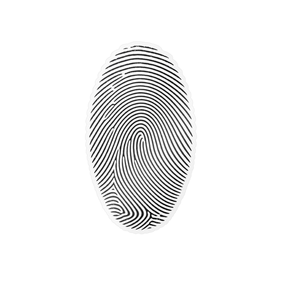 Fingerprint Kiss-Cut Vinyl Decal – Minimal White Fingerprint Sticker for Laptops, Water Bottles & Windows