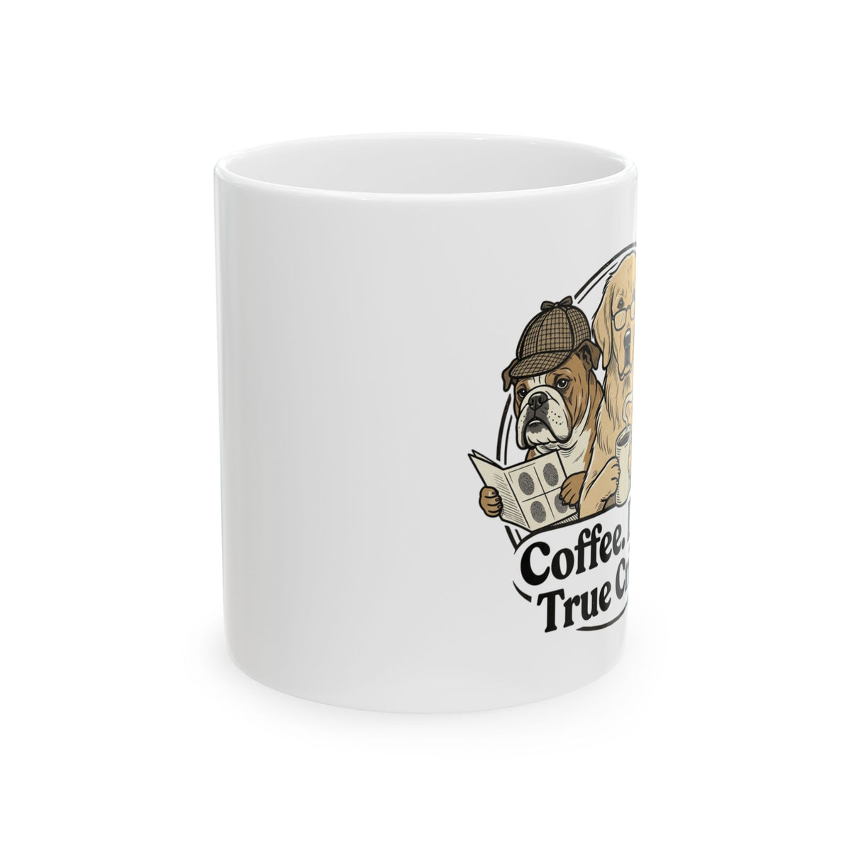 Bulldog Coffee Mug – 'Coffee: A True Detective' Ceramic Mug (11oz, 15oz)