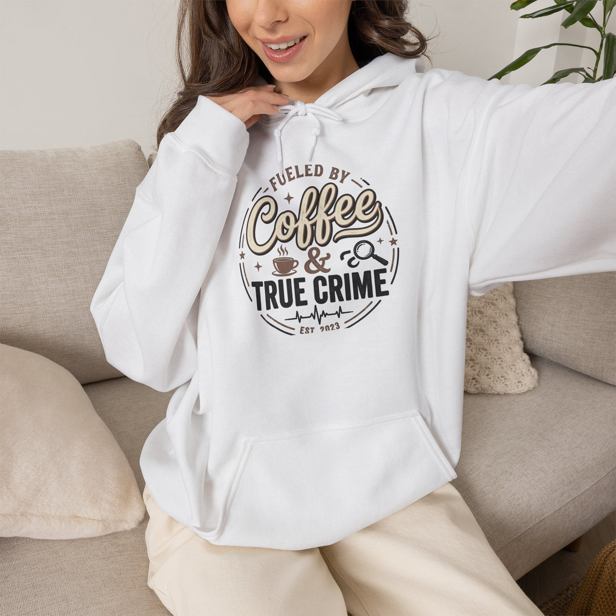 True Crime & Coffee Hoodie — 'Fueled by Coffee & True Crime' Pullover