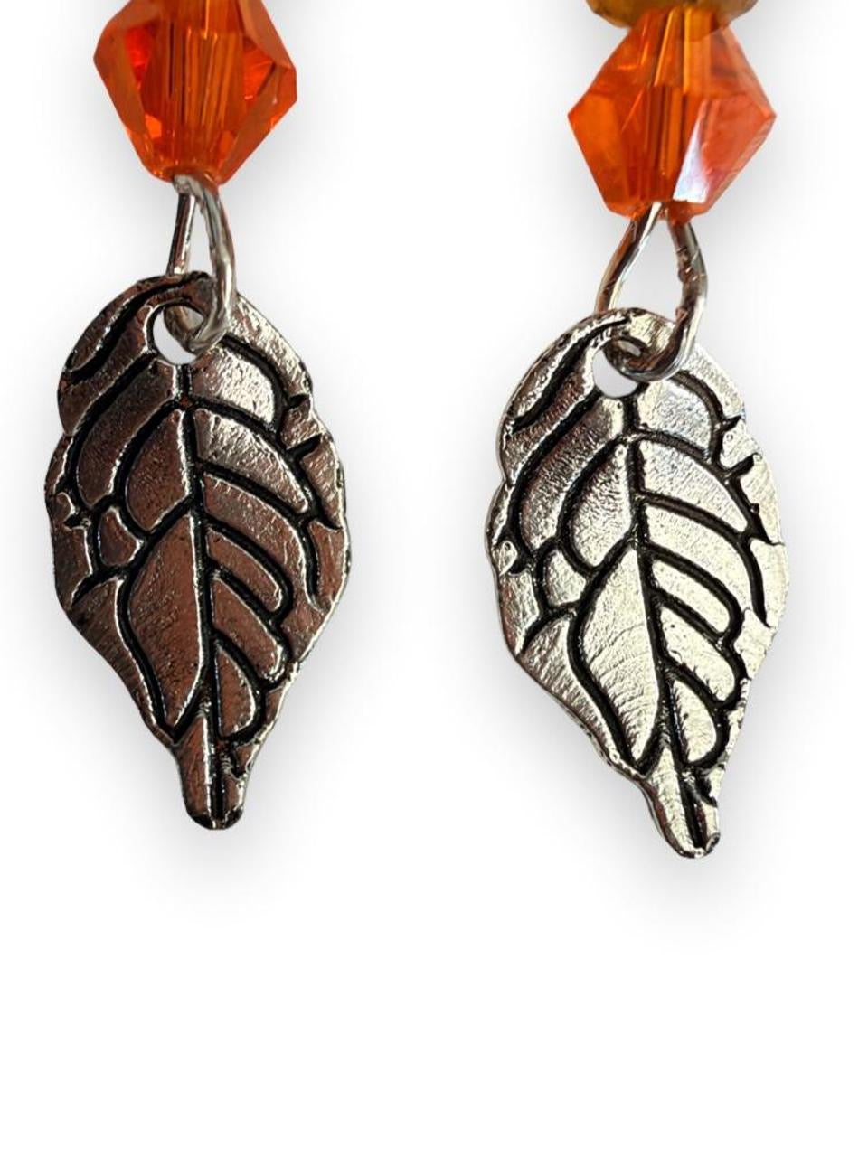 Harvest Souls Orange & Amber Leaf Earrings