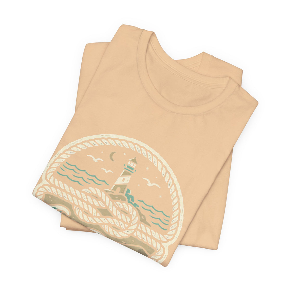 Knot Shore lighthouse rope waves T-Shirt | Coastal graphic tee