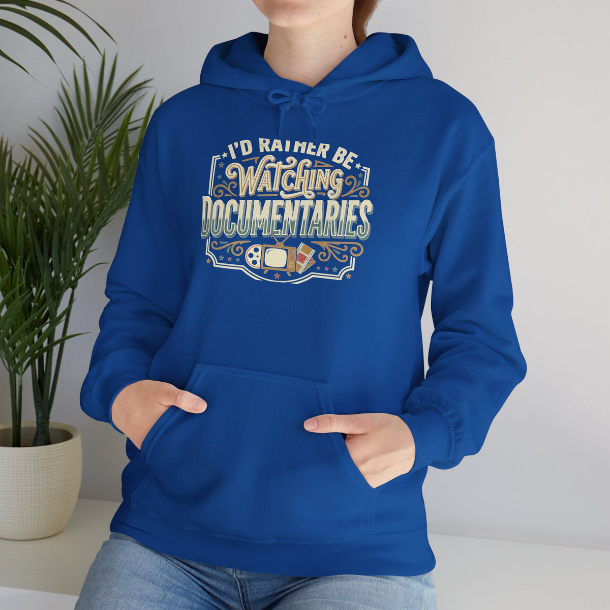 Documentary Lover Hoodie — "I'd Rather Be Watching Documentaries" Vintage Crewneck