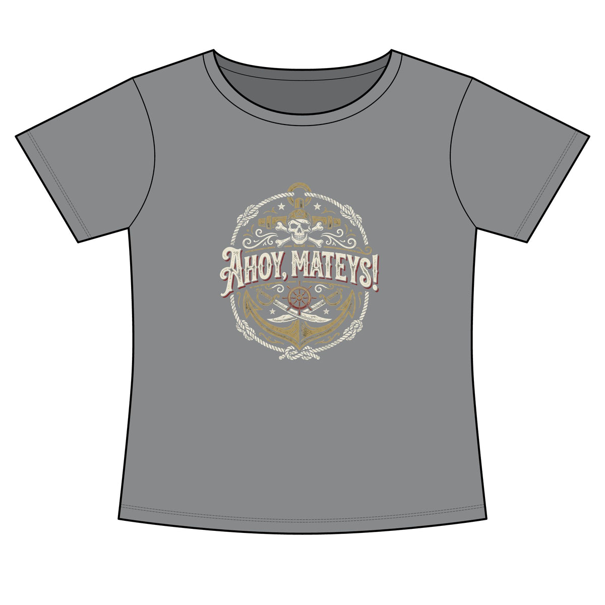 Ahoy Mateys! Women's Scoop Neck Pirate Tee