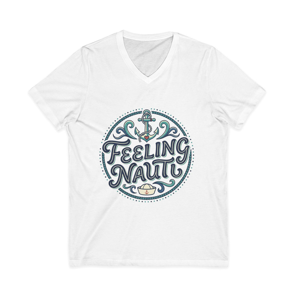 Feeling Nauti V‑Neck Tee — Nautical Anchor Shirt for Boat Lovers