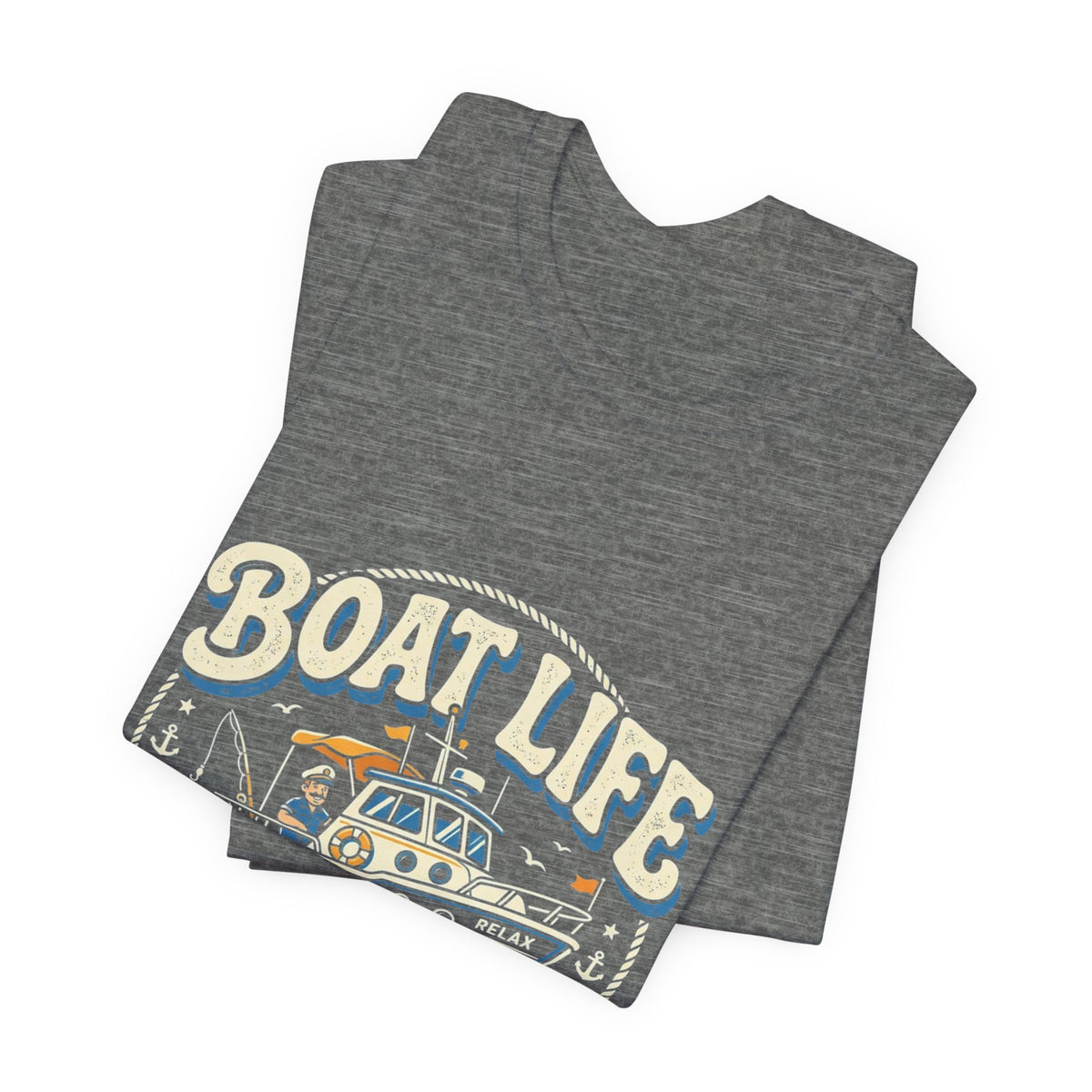 Boat Life T-Shirt — Vintage Nautical Crew Tee ("Boat Life")