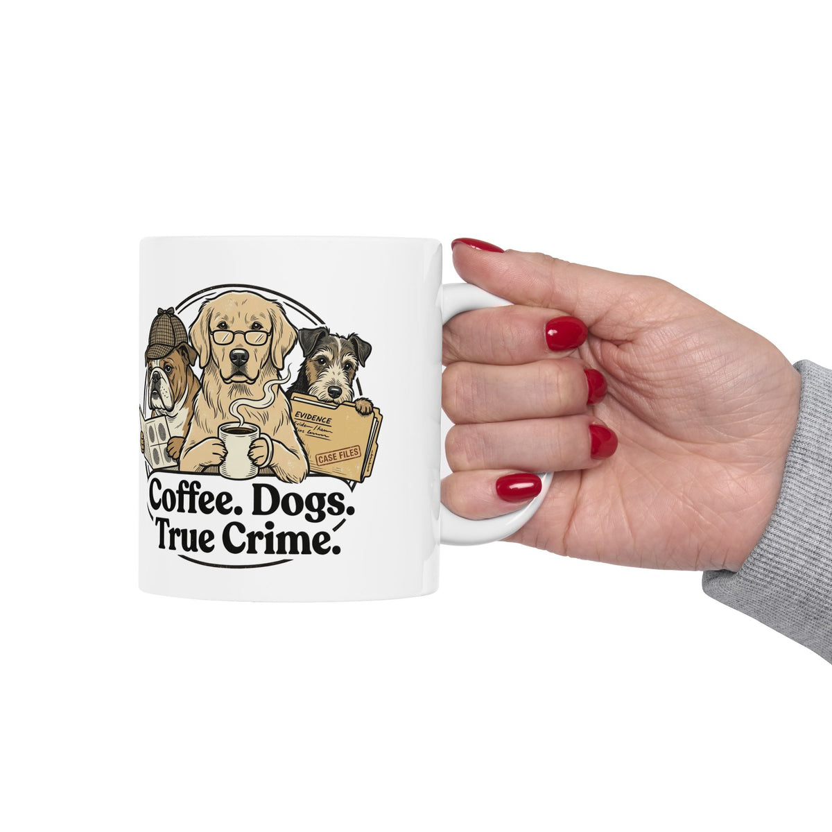Bulldog Coffee Mug – 'Coffee: A True Detective' Ceramic Mug (11oz, 15oz)