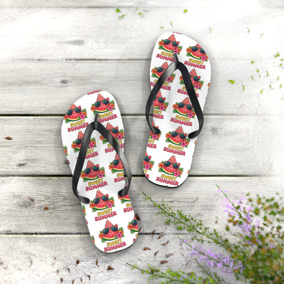 Sweet Summer Flip Flops – Cute Watermelon Pattern Beach Sandals