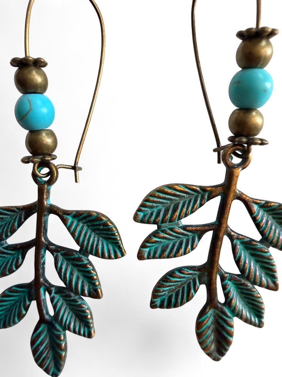 Harvest Souls – Patina Leaf Branch Earrings