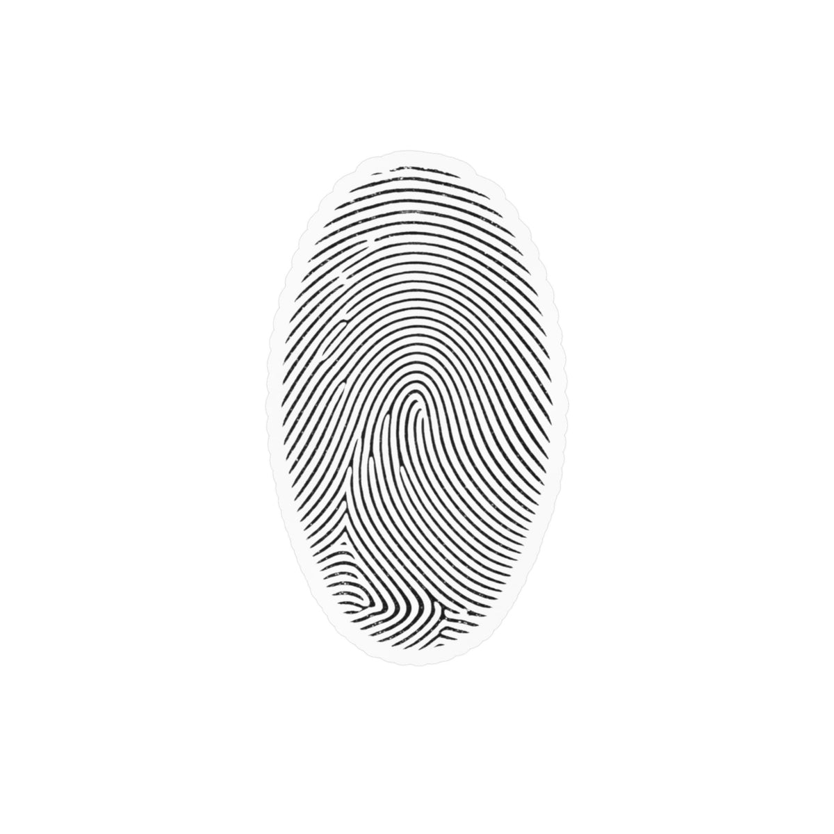 Fingerprint Kiss-Cut Vinyl Decal – Minimal White Fingerprint Sticker for Laptops, Water Bottles & Windows