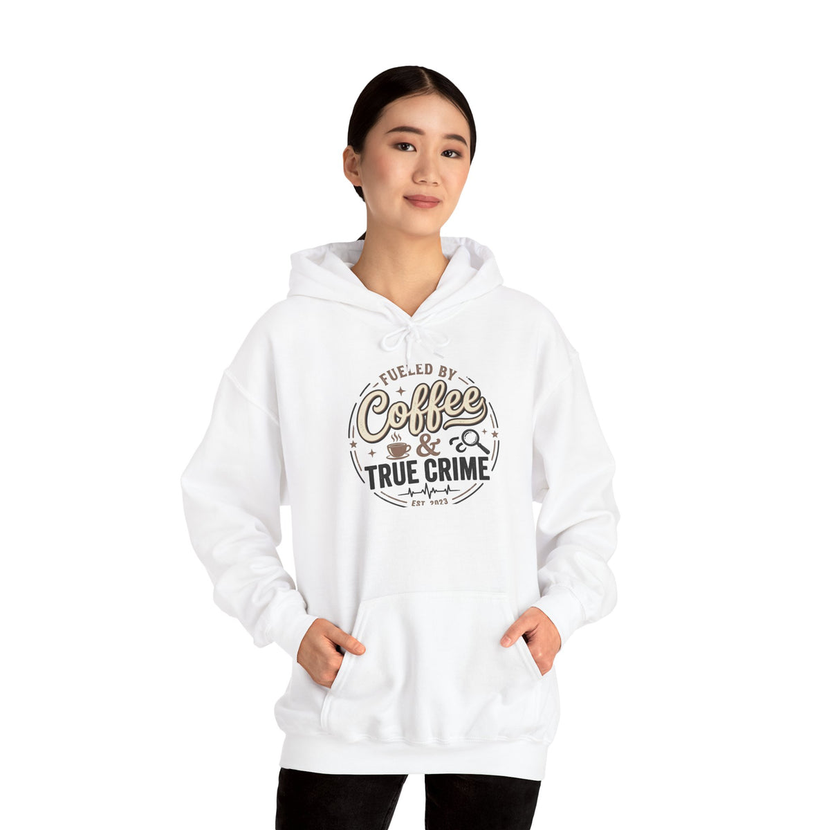 True Crime & Coffee Hoodie — 'Fueled by Coffee & True Crime' Pullover