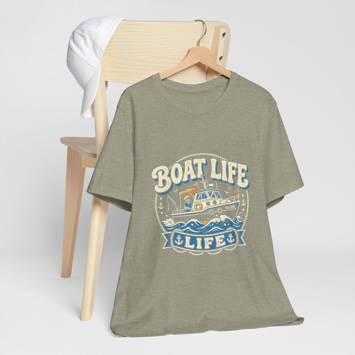 Boat Life T-Shirt — Vintage Nautical Crew Tee ("Boat Life")