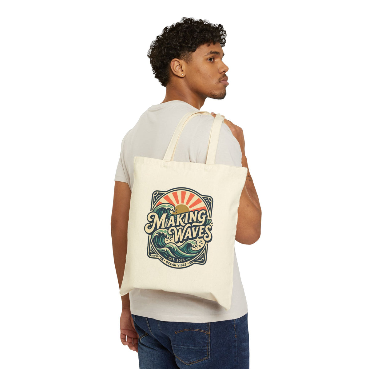 Tote Bag — "Making Waves" Vintage Surf Canvas Tote