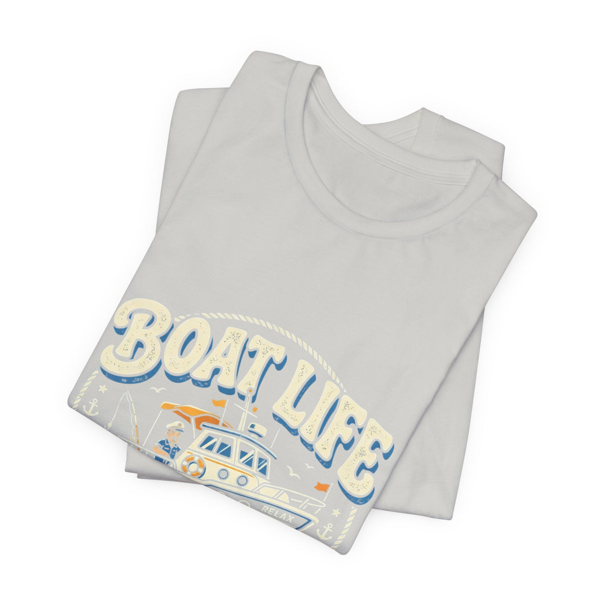 Boat Life T-Shirt — Vintage Nautical Crew Tee ("Boat Life")