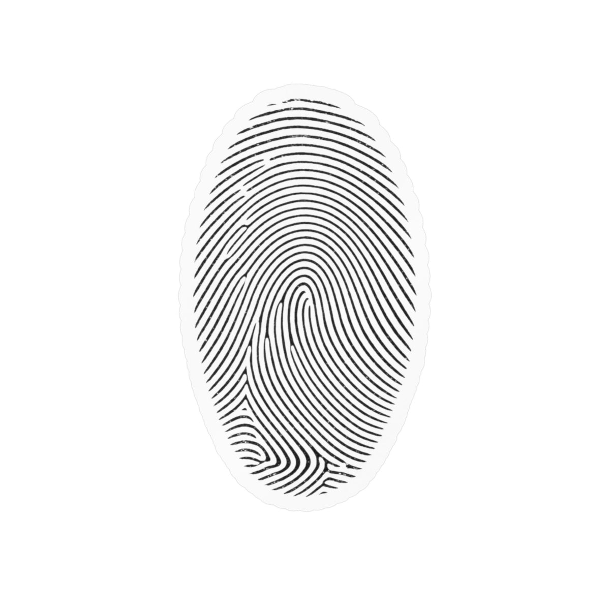Fingerprint Kiss-Cut Vinyl Decal – Minimal White Fingerprint Sticker for Laptops, Water Bottles & Windows