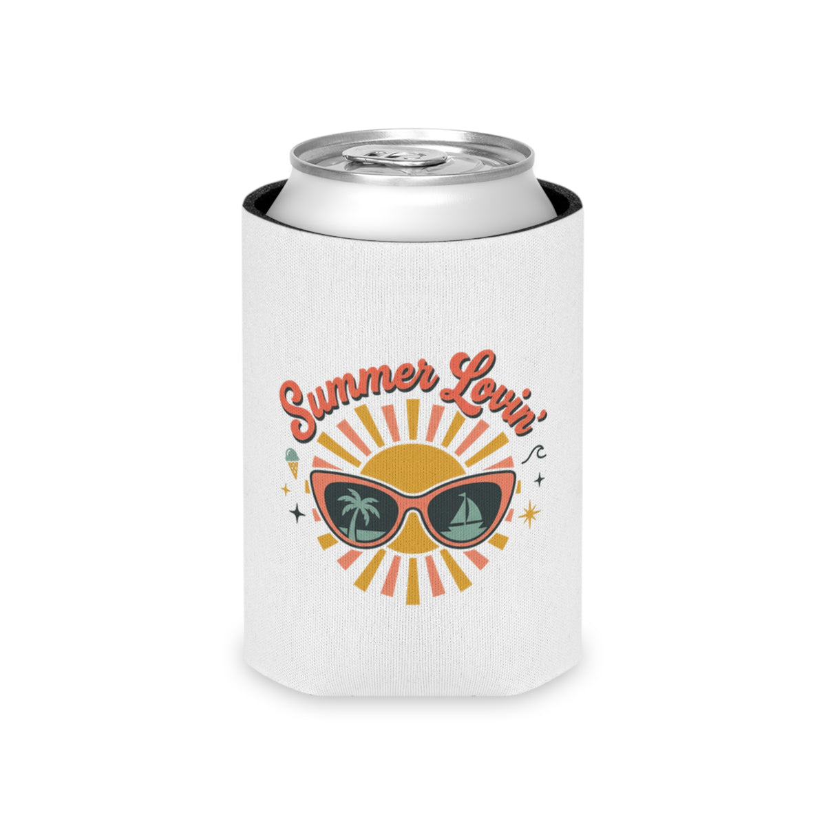 Can Cooler - "Summer Lovin'" Sunshine Sunglasses Drink Koozie
