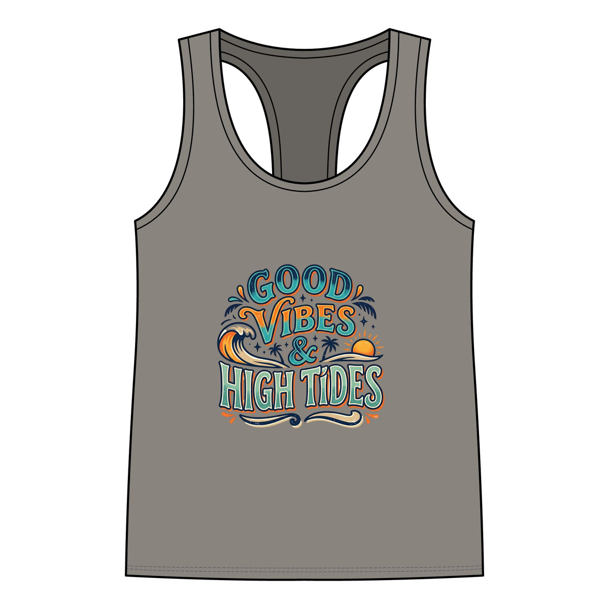 Good Vibes & High Tides Racerback Tank — Women's Beachy Summer Tank Top