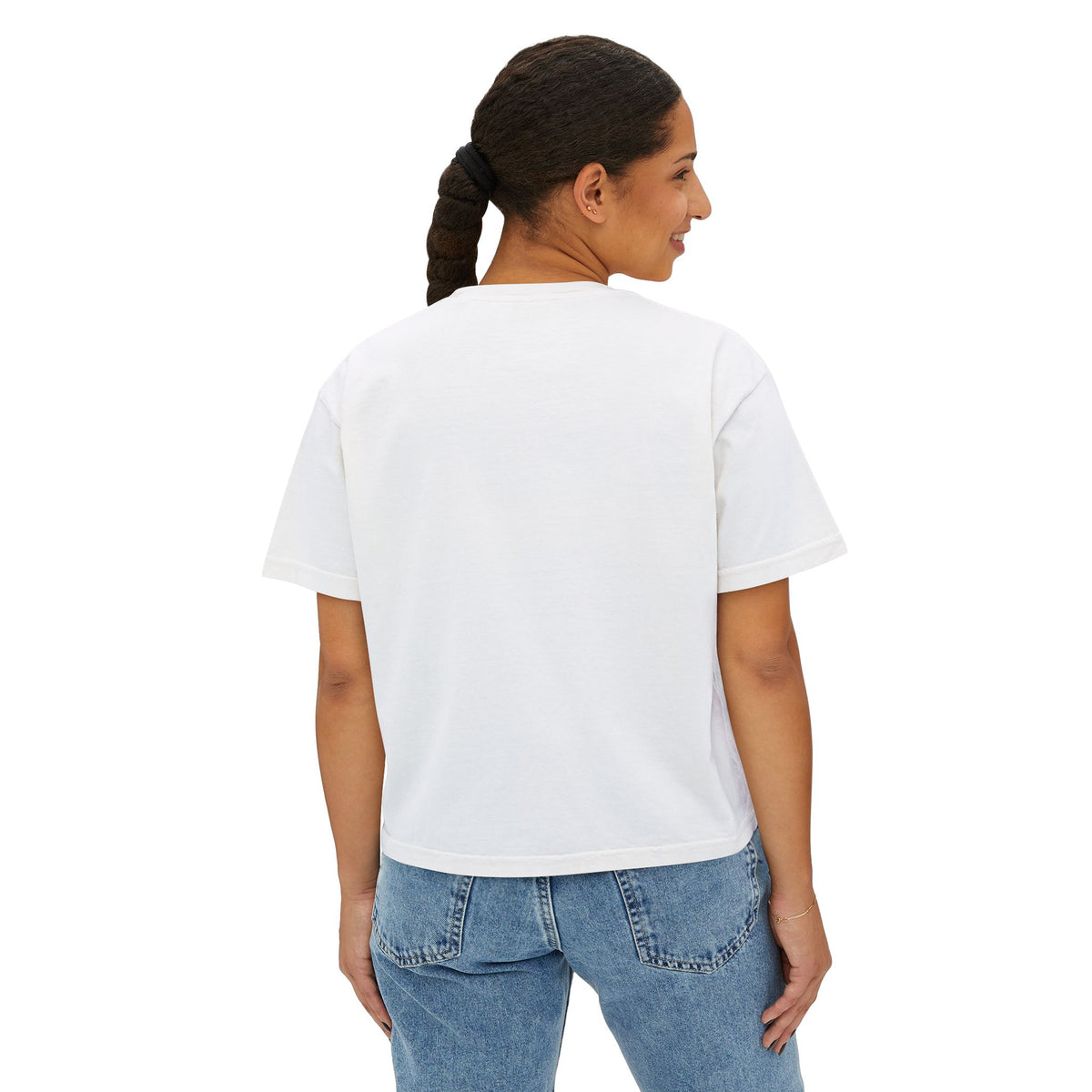 Not Your Basic Boo Women's Boxy Tee — Pink Lightning Graphic