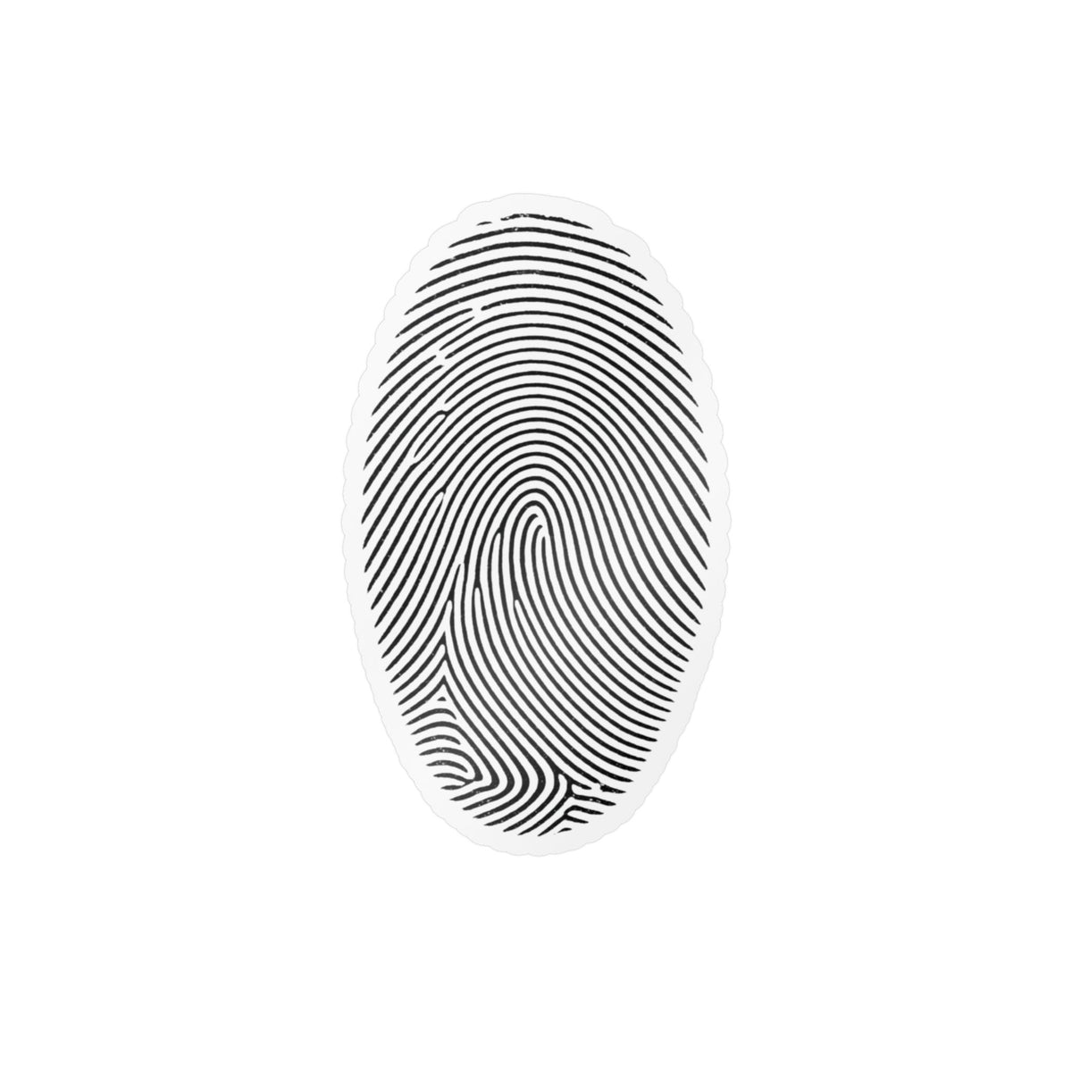Fingerprint Kiss-Cut Vinyl Decal – Minimal White Fingerprint Sticker for Laptops, Water Bottles & Windows