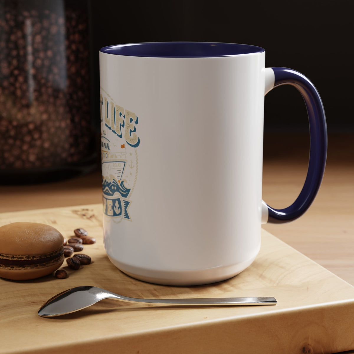 Boat Life Accent Coffee Mug — Nautical Marine Boat Lover Gift (11/15oz)