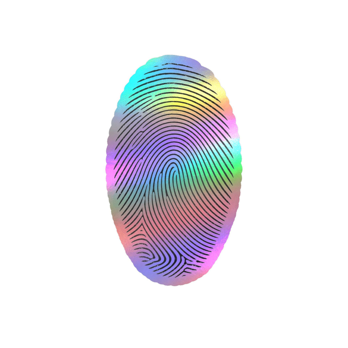 Fingerprint Kiss-Cut Vinyl Decal – Minimal White Fingerprint Sticker for Laptops, Water Bottles & Windows