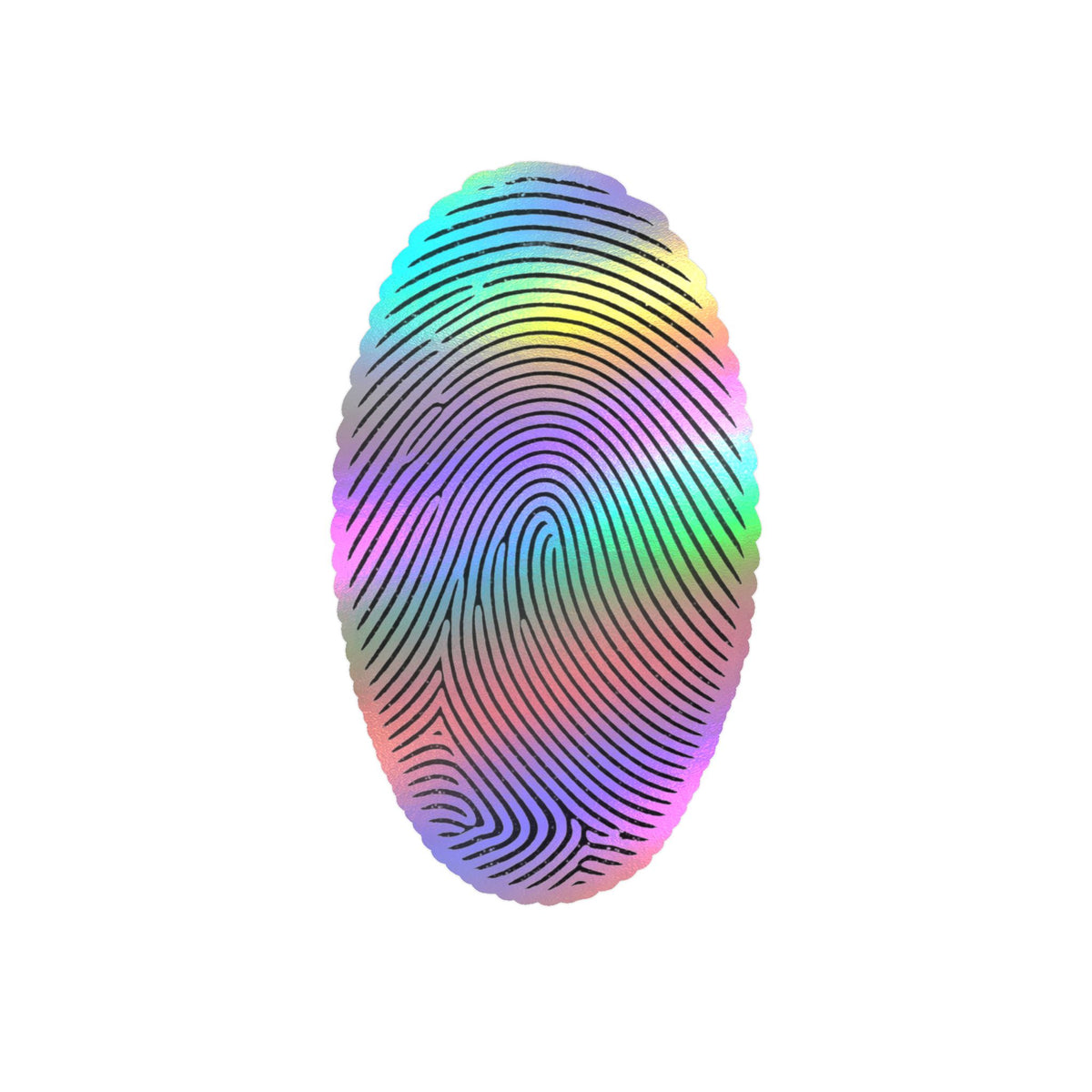 Fingerprint Kiss-Cut Vinyl Decal – Minimal White Fingerprint Sticker for Laptops, Water Bottles & Windows