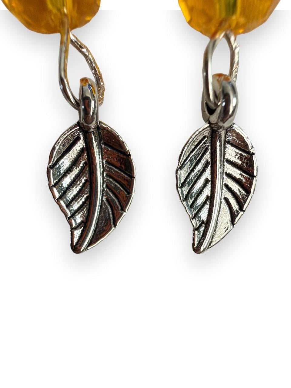 Harvest Souls Collection - Autumn Ember Leaf Earrings - Handmade Fall Beaded Dangle