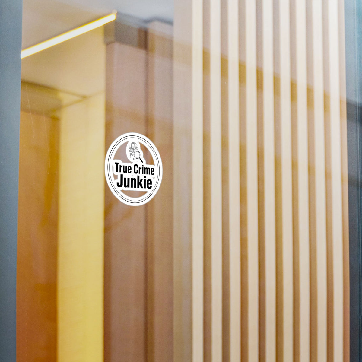 True Crime Junkie Vinyl Sticker — Kiss-Cut Decal