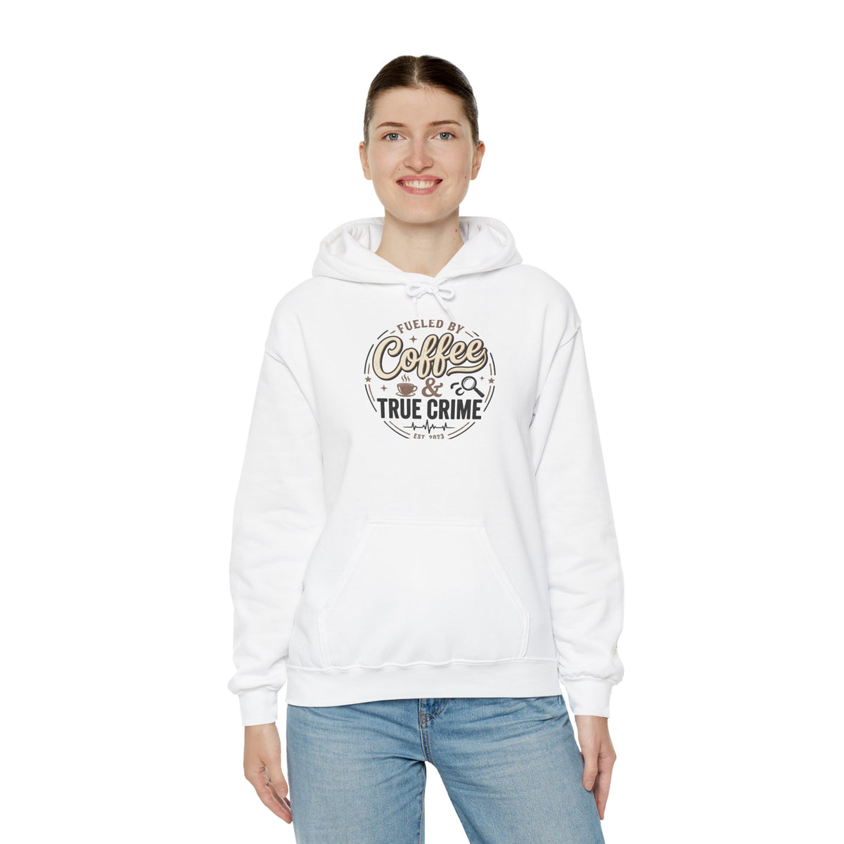 True Crime & Coffee Hoodie — 'Fueled by Coffee & True Crime' Pullover