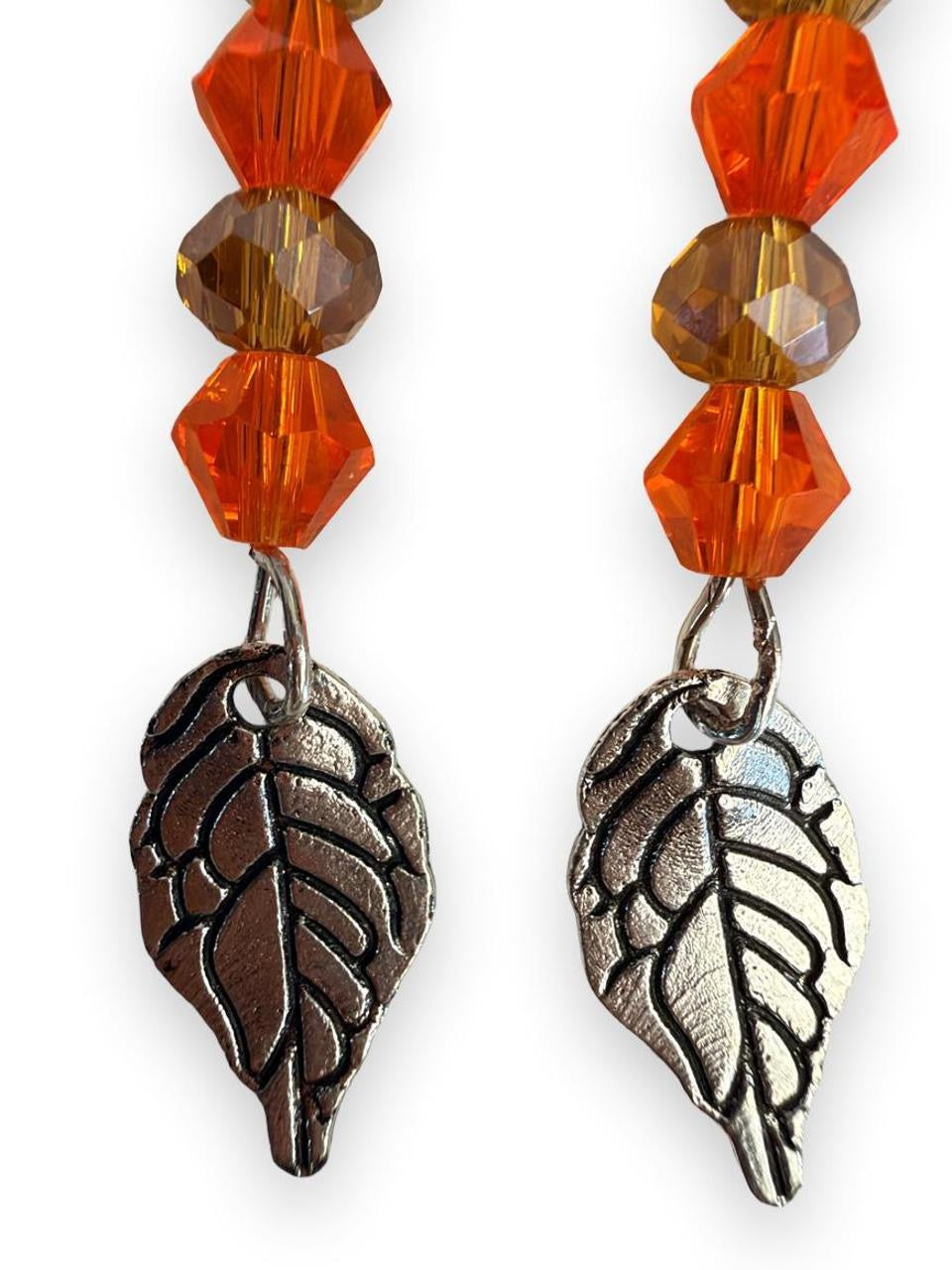 Harvest Souls Orange & Amber Leaf Earrings