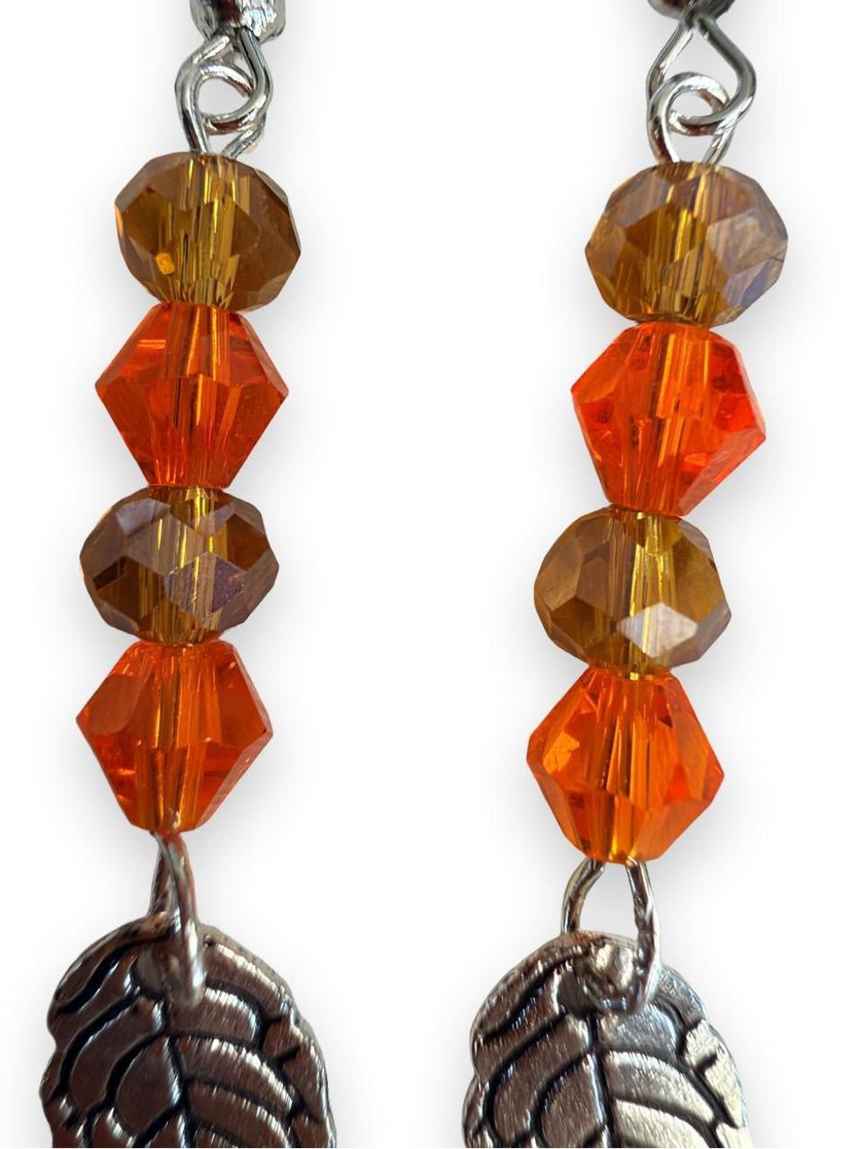 Harvest Souls Orange & Amber Leaf Earrings