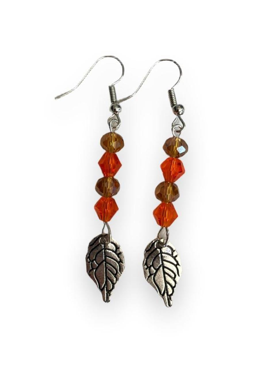 Harvest Souls Orange & Amber Leaf Earrings