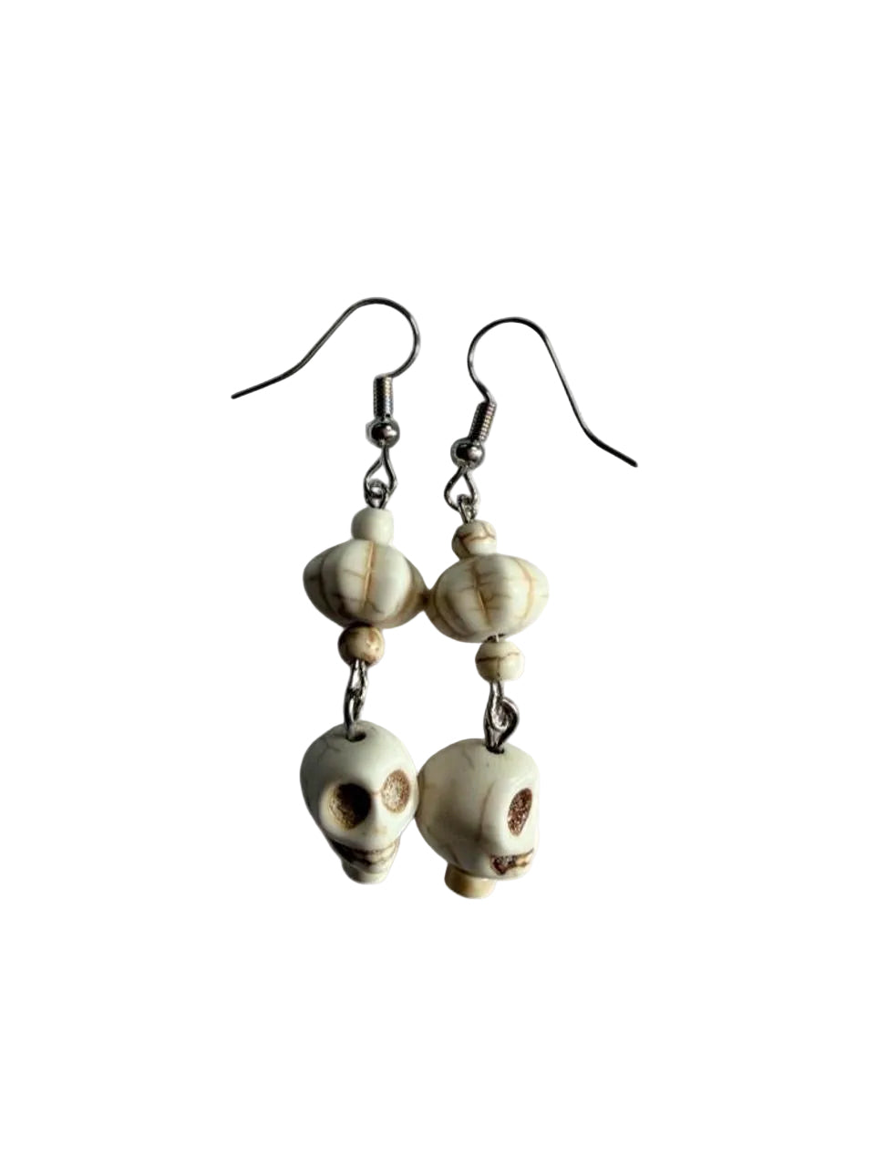 Boo-tiful Howlite Skull Earrings | Halloween Dangle Earrings | Boo-tiful Souls Collection