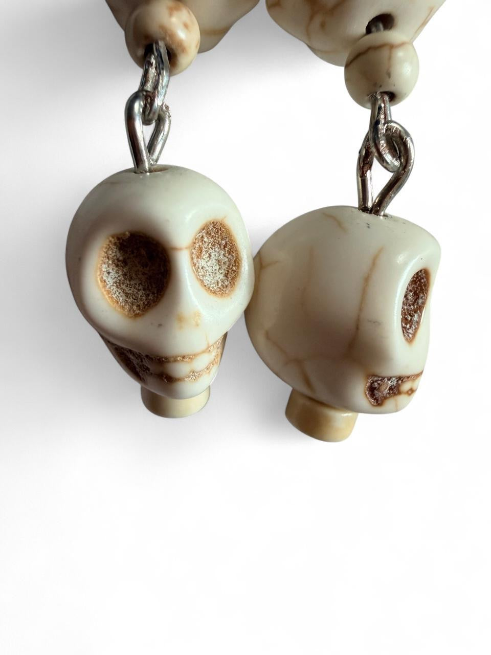 Boo-tiful Howlite Skull Earrings | Halloween Dangle Earrings | Boo-tiful Souls Collection